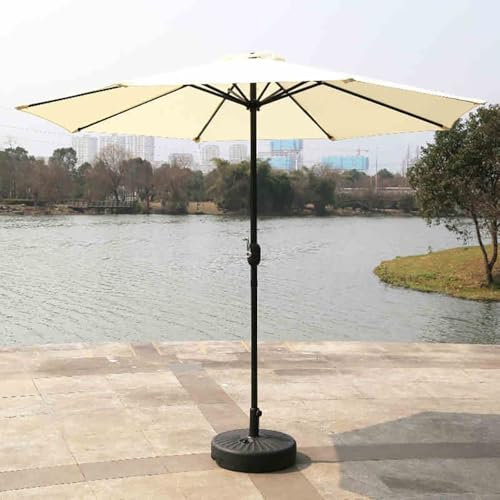 YHDMDQ 2.7m Grande Ombrellone da Esterno, Protezione UV Parasole per Tavolo Patio Spiaggia Bordo Piscina, Impermeabile Ombrellone da Giardino Ombrellone da Mercato con Manovella(White)
