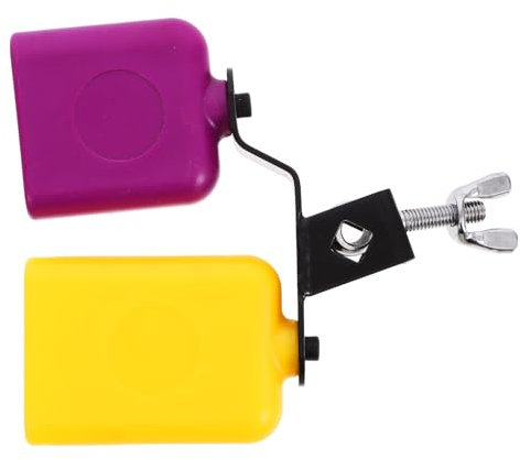 Milisten Holzblock-trommel Set Mit Kuhglocke Klare Töne Leichtes Percussion Instrument Gelb- Tragbar Für Musikliebhaber Perfektes Geschenk Für Schlagzeug Zubehör