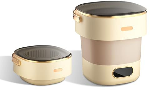 Portable Washing Machine, 16L 2KG Mini Foldable Washer and Spin Dryer With 3 Cleaning Modes, Laundry Machine for Underwear, Baby Clothes, and Small Item, for Camping, RV, Travel, Apartments, Dorm-Whit