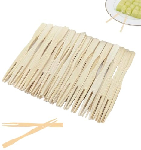 100 Piezas Tenedores Pequeños,Tenedores Desechables De Merienda De Fruta Tenedor De Patatas Fritas para Fiestas Cumpleaños Camping Y Pícnic (88mm)