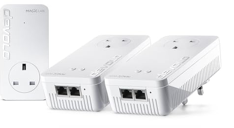 devolo Magic 2 WiFi 6 next Multiroom Kit, Wi-Fi Powerline adapter, up to 3,000 Mbps via Wi-Fi 6, Mesh Wi-Fi, 2x Gigabit Ethernet port, white