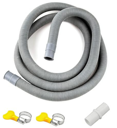 YOUYIKE Tuyau Vidange Machine a Laver, 0.5/1/1.5/2/2.5/3/4/5/6/7M Rallonge de Tuyau de Vidange, Tuyau de Vidange Universel, avec Support et Colliers de Serrage, pour Lave-Linge, Lave-Vaisselle