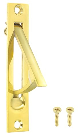sourcing map Poignées de porte de poche, en acier inoxydable 304, quincaillerie de porte de poche pour armoire coulissante, maison, bureau, hôtel, miroir doré