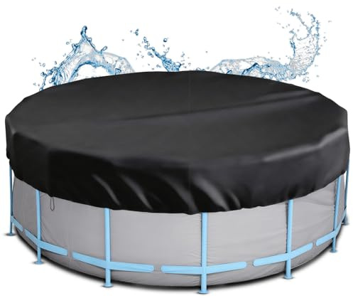 AOOWU presenning för rund pool, rund vinterpoolfilt, rund poolpresenning, sommar- och vinterfilt för pool i 210D Oxford, UV-resistent och rivbeständig, Ø 310 cm