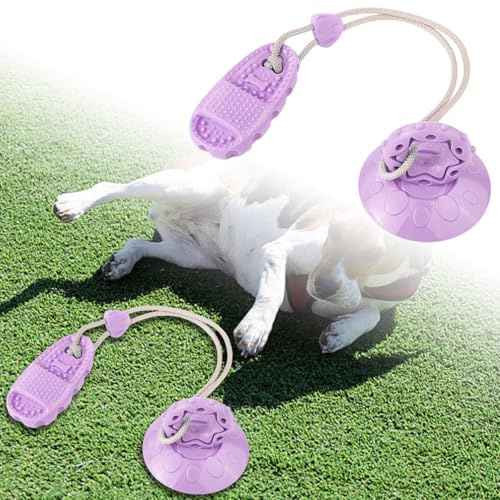 2026 Cat Toy Pet Toy with Suction Cup, Slippers, Durable Teeth, Leaking Food, Boredom, Addiction to Enjoyment, Energy Consumption, Medium Dog Toy for Gnawing (B, 46.5 cm)