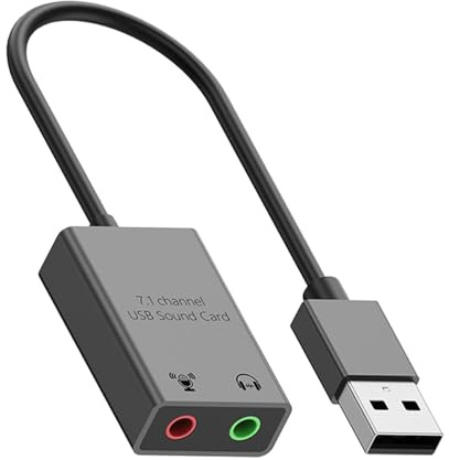 Shurhome Computer esterno, scheda audio USB, connettore microfono per cuffie da 3, 5 mm, driver surround simulato 7.1, meno installazione, scheda esterna