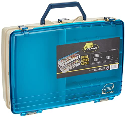 Plano 2-stufige Ranzen-Tackle-Box, Premium-Aufbewahrungsbox, Grau / Transparentes Blau