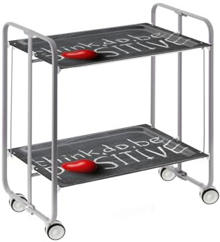 DON HIERRO - Servierwagen, klappbar, 2 Böden, grauem Rahmen. BAUHAUS-61