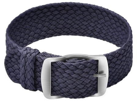 ULLCHRO Unisex Perlon Nylon Armband mit Edelstahl Silberne Schnalle