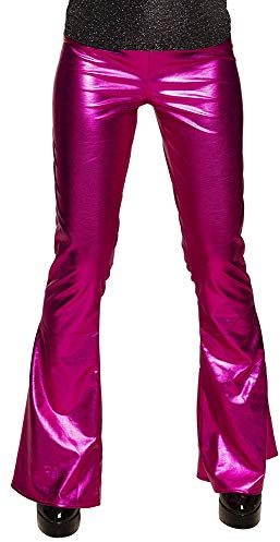 Boland 01532 - Schlaghose Pink, 1 Stück, Größe M / 38 für Damen, Stretchhose, ausgestelltes Bein, 70er Jahre, Flower Power, Hippie, Kostüm, Verkleidung, Accessoire, Karneval, Fasching, Mottoparty