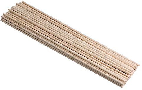 Mxfans Round Birch Wood Craft Sticks Wooden Dowel Rods 400mm Length 5mm Dia Pack of 50