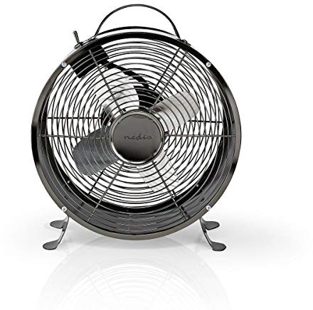 NEDIS FNCL10GM20P Ventilador de mesa retro | Diámetro de 25 cm | 2 velocidades | Caña de fusil