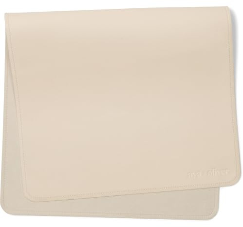 Ava + Oliver Vegan Leather Baby Changing Mat (16 X 30 in) - Multipurpose Wipeable and Portable Diaper Changing Pad - Foldable for Travel (Cream)