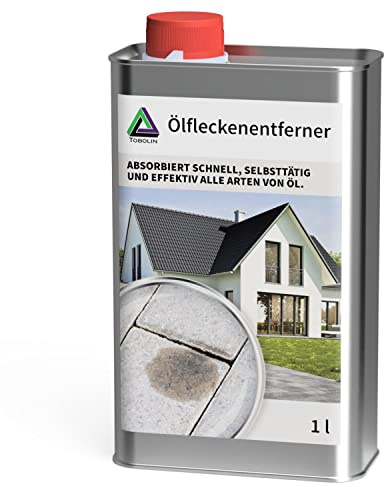 TOBOLIN Ölfleckenentferner 1L – Entfernt Ölflecken und Fettflecken auf Pflastersteinen, in Werkstatt und Garage - Geeignet für Motoröle, Heizöle und Fettflecken - Ölfleckentferner, Fettfleckentferner