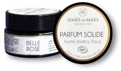 Belle Rose – Parfum Solide Naturel 100% Origine Naturelle & Végan – Parfum Femme Floral Rosé – Format Nomade & Éco-Responsable – Aimée de Mars – Fabrication Française