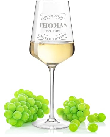 Leonardo Puccini Weinglas - Premium Quality - graviert mit Namens Gravur - Geschenkidee für Frauen & Männer - Geschenk für Geburtstag, Jahrestag & zur Hochzeit - Farbe: Puccini