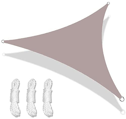 KAYBTNT Vela Ombreggiante Triangolare Impermeabile, Tenda da Sole per Esterno, Tenda a Vela 98% Anti UV, Telo Ombreggiante per Terrazzo Giardino Balcone Orto,Cachi,2x2x2m