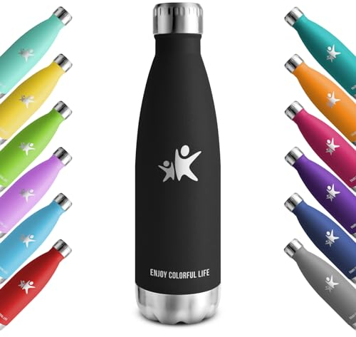 KollyKolla Borraccia Termica 750ml, Bottiglia Acqua in Acciaio Inox, Borracce Termiche, Riutilizzabile, Termos senza BPA, Bottiglia Termica Metallo per Sportiva, Adulto, Scuola, Palestra, Viaggi