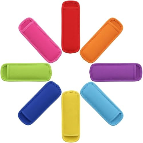Eis am Stiel Hülle wiederverwendbar, 8er Set Neoprene - Leckgeschützt & Spülmaschinenfest für Wassereis, Cremiges