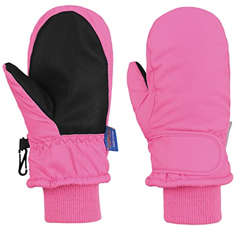 PONCEAU Handschuhe Kinder - Skihandschuhe Wasserdicht Winterhandschuhe Winddicht Fahrradhandschuhe Fäustlinge Kinderhandschuhe für Outdoor-Aktivitäten 4-11 Jahre Jungen Mädchen
