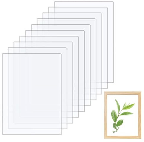 10 pièces Plaque Acrylique Transparente,17.78 x 12.7cm Plaque de Plexiglas Transparent,Feuilles Acryliques Transparentes Plexiglas Acrylique Rectangulaire pour Cadre Photo, DIY Projets, Peintures