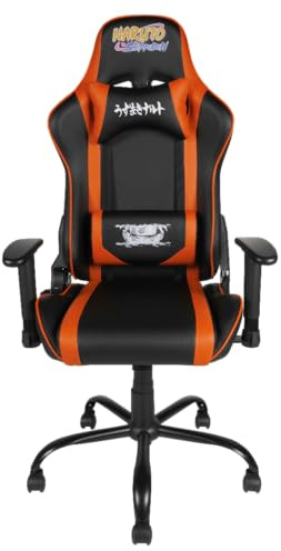 Konix Naruto Shippuden Premium-Gaming-Bürostuhl - Sitzneigung 150° - PVC-Leder - Lenden- und Nackenkissen - Naruto Hokage-Motiv
