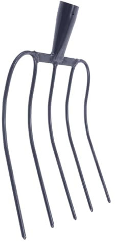 SEWOART Forchetta Per Letame e Forcone Di Metallo Portatile, Forchetta Agricola Pratica Per Pulizia Prato, Utensile Robusto Multifunzionale Per Uso Rurale e Manutenzione Verde