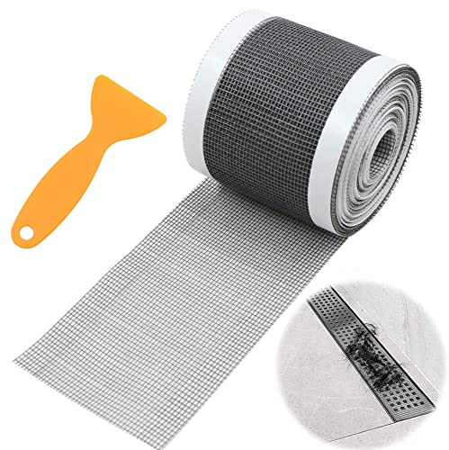 Abfluss Haarfänger Duschabfluss Mesh Aufkleber - Einfach zu verwenden, 7CM x 5M Rechteckiger Filter Spülsieb Aufkleber Badezimmer Bodenabfluss Haarfänger Abdeckung für Duschen Badewannen, 1 Set