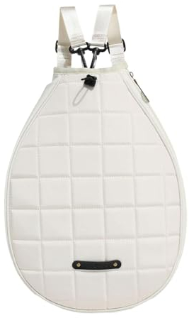 rockible Tennis-Rucksack, Tennisschläger-Hülle, Tennis-Umhängetasche, Tennisschläger-Tasche, Weiß