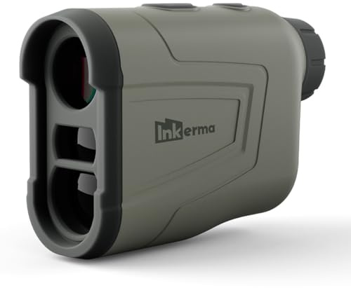 Telemetro Caccia, Inkerma Telemetro da Caccia Ricaricabile con Ingrandimento 6X, Display LCD, Distanza 1200m/Angolo/Compensazione di Pendenza/Velocità/Scansione (Hunter-E)