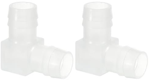 PATIKIL 0.71 Raccordo Portagomma Plastica con Gomito 90 Gradi, 2Pz Raccordi L-Barb 2 Vie Connettore Giunto Accessori Acquario Connettori per Tubi Flessibili per Acquario Carburante Gas