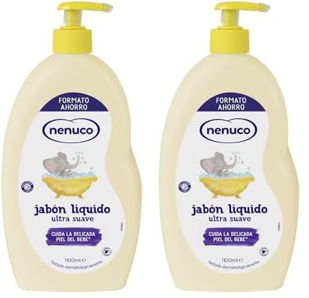 Nenuco Jabón Líquido Ultra Suave, con Aloe Vera, para Cuerpo y Cabello, Formato Ahorro 1100 ml (Paquete de 2)