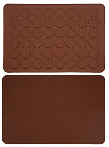 Tapete para Macarrones, Kit para Hornear Macarrones, 48 ​​orificios, Macarrón de Silicona de Grado Alimenticio, Antiadherente, -40 ℃ a 230 ℃, Tapetes para Hornear de Silicona