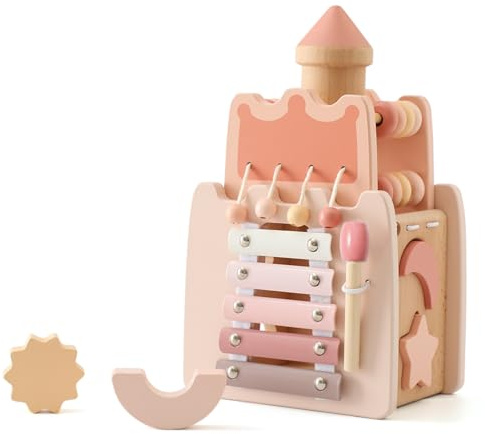 Cubo motore in legno, 5 in 1, giocattolo in legno, giocattolo per bambini, montessori, giocattolo per motorie, fiocco in legno, giocattolo per bambini, giocattolo attività, regalo di compleanno per