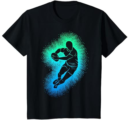 Rugby Homme Enfant T-Shirt, Enfant, Noir, 12 Ans