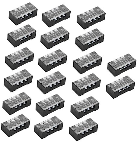 FUNOMOCYA 20stücke Blockklemmen Schraubklemmen Klemmenleiste Draht Stecker Terminal Board Feste Klemmenreihe Klemmleistenverbinder