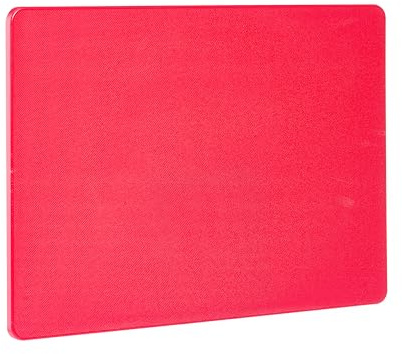 HENDI Schneidebrett, HACCP, 450x300x(H)10mm, LPDE, rot | Beidseitig nutzbar, glatt, minimiert das Abstumpfen von Messern