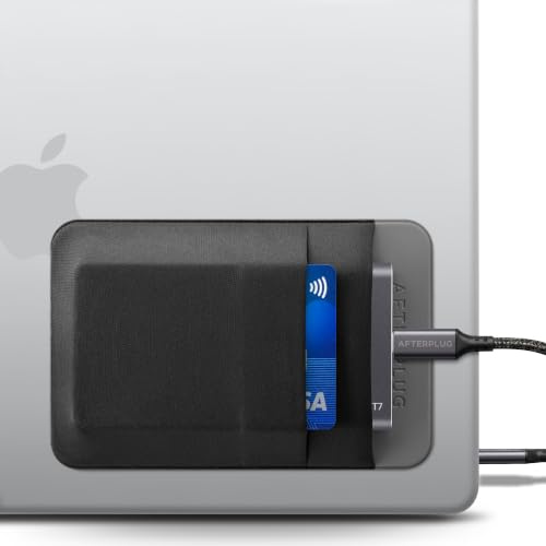 Afterplug Pochette Adhésive 2 Poches pour Disque Dur d'Ordinateur Portable, Poche Autocollante Réutilisable pour SSD Portable, HDD, Souris Fine et Câbles (Petite - Compatible SSD)