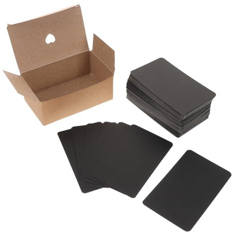 COMPUKAS 100stücke Leere Schwarze Spielkarten Bedruckbar Für Kartenbasteln Diy Anwendungen Lernen Bastelzubehör Und Sammeln