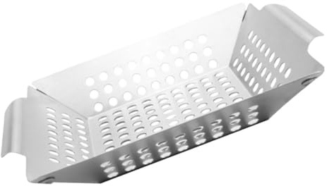 DOITOOL Bandeja Parrilla Barbacoa de Acero Inoxidable Plancha Perforada Resistente al Desgaste para Asados Uniformes Reutilizable para Reuniones Familiares y Camping