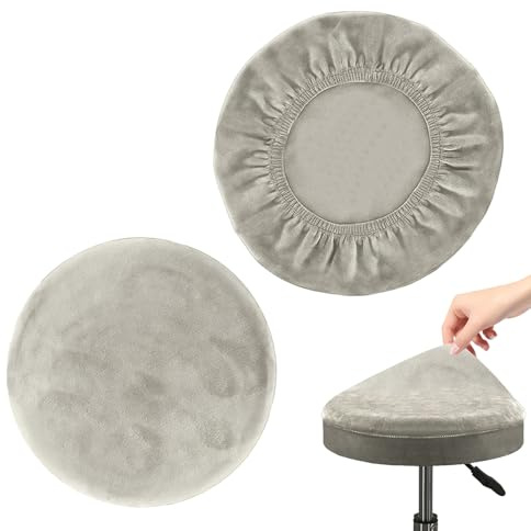 YALiya 2 Stück Verdickte Version Hockerbezug Rund, Runder Barhockerbezug | 30-36cm, Runder Drehstuhlhockerbezug, Waschbar, Pflegeleicht, Weiches Strapazierfähiges Material, Geeignet Barhocker