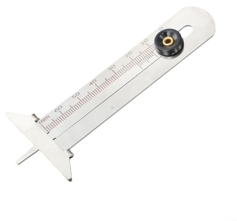 Calibro di profondità del battistrada in acciaio inossidabile tipo T calibro a corsoio per misurare l'usura dei pneumatici dell'auto, misurazione della profondità 0-6 cm con scala incisa