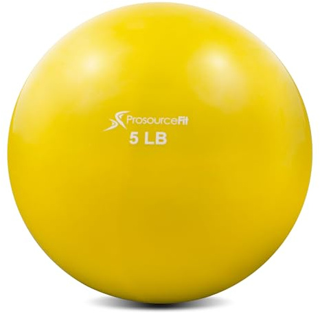 ProsourceFit Weighted Toning Exercise Balls for Pilates, Yoga, Strength Training and Physical Therapy, 2 lb to 8 lb, Color Coded, Gelb