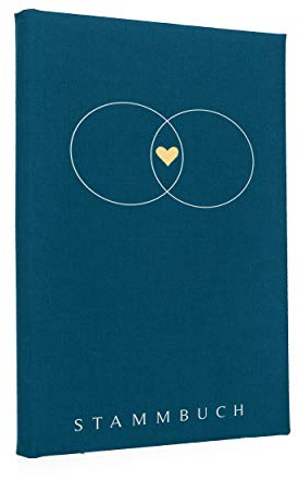 Hochzeitideal – Stammbuch der Familie Alan türkis 21,0 cm x 15,0 cm - Buchbinderleinen Stammbuch Hochzeit - Familienbuch Standesamt mit 6-Fach Ringmechanik für Urkunden mit Behördenlochung