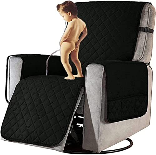BDXZJ Sesselschoner für Relaxsessel Fernsehsessel, Sesselbezug Jacquard Elastisch Stretch Husse 1 Sitzer Sesselschoner Sesselauflage Relax Mit Armlehnen und Taschen, Wasserdicht B,Small