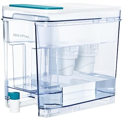Aqua Optima by LAICA Perfect Pour Water Dispenser 8.2L with 6 Filters | 8.2L capacity with dual filtration, easy pour tap, worktop stand, fridge storage, dishwasher safe and BPA free design.