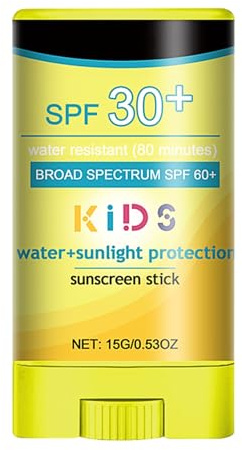 Sunscreen Stick SPF 30+, Natural Sunscreen Stick with Broad Spectrum SPF 30+, Suncream Stick for Face Body, Waterproof Suncream Factor 30, Sun Stick SPF 30+, Lightweight & Non Greasy