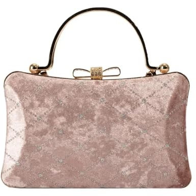 YUEZHAN Abendtasche Damen Clutch Pailletten Karierte Mode Abend Taschen Für Frauen Handtaschen Kette Schulter Taschen Kissen Geldbörse Brieftaschen Rosa