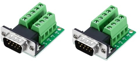 sourcing map Conector VGA VGA9 macho de 9 pines de 2 filas macho sin soldadura, terminal de puerto serie para equipos mecánicos, computadoras CNC, paquete de 2