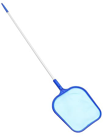 FONDOTIN Écumoire De Piscine 5 Sections en Aluminium, Filet De Nettoyage en Eau Profonde, Ramasse-Feuilles pour Piscine Hors Sol, Outil Léger Et Solide Adapté Étang Spa Aquarium
